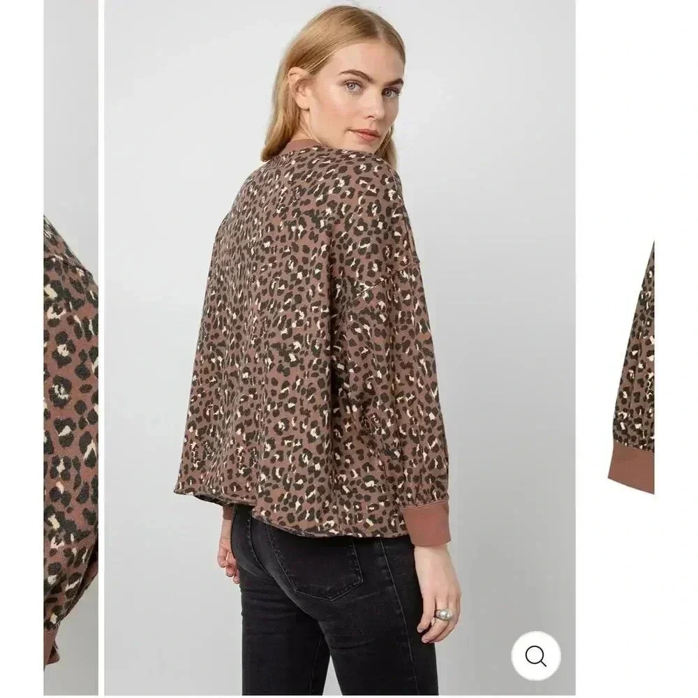 Rails Reeves Mountain Leopard crew neck sweater size M New - Picture 13 of 13
